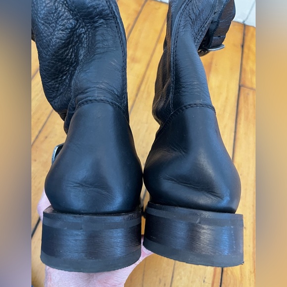 Frye Veronica Black Leather Short Slouch Boots, Size 10 - Picture 15 of 16